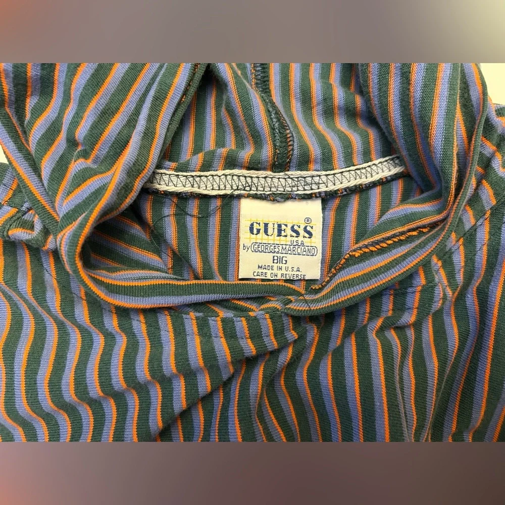 Guess Blue and White Striped Hoodie - Picture 10 of 13